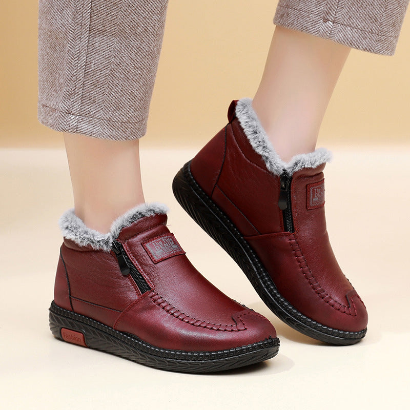 Sapatos femininos de algodão grosso para outono e inverno 2025