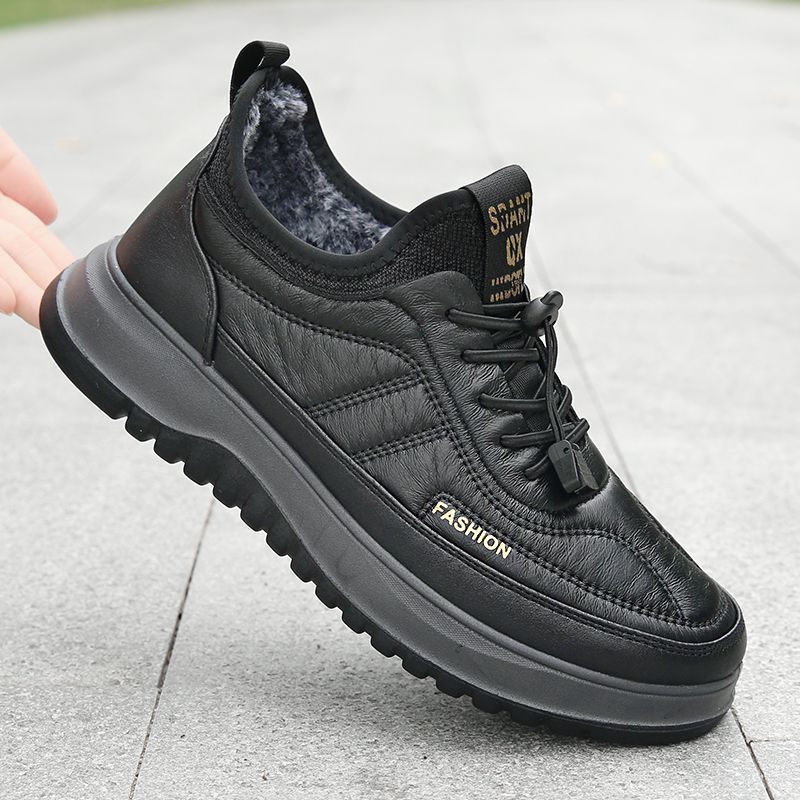 Sapatos masculinos de algodão com sola grossa para outono e inverno de 2025.