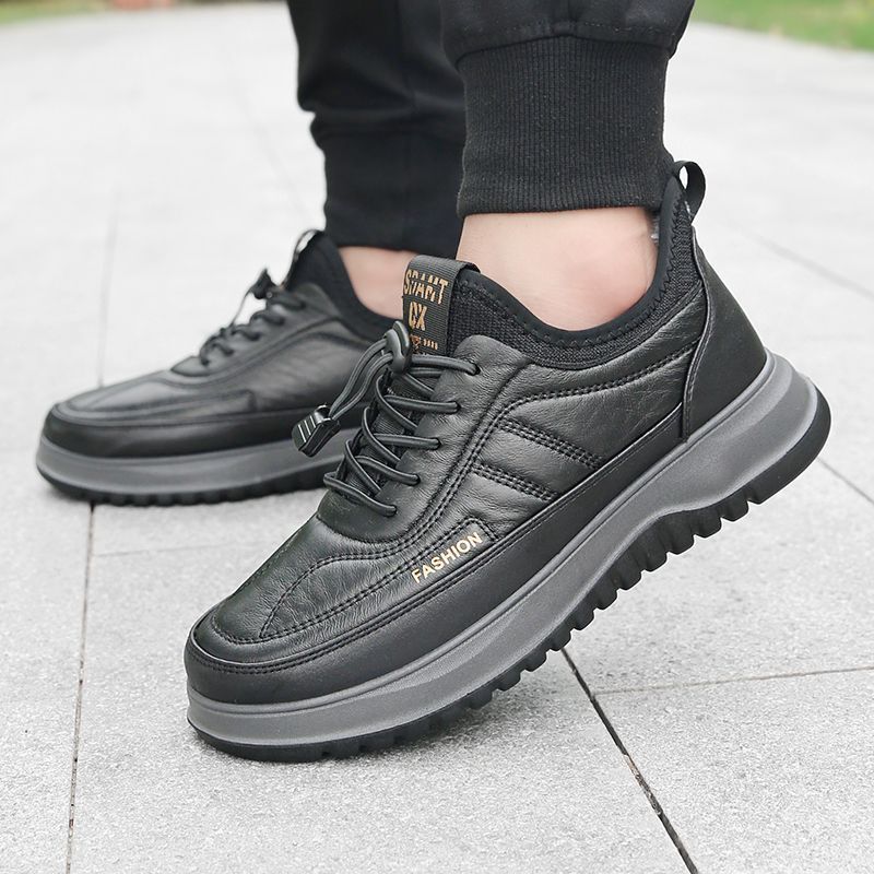 Sapatos masculinos de algodão com sola grossa para outono e inverno de 2025.